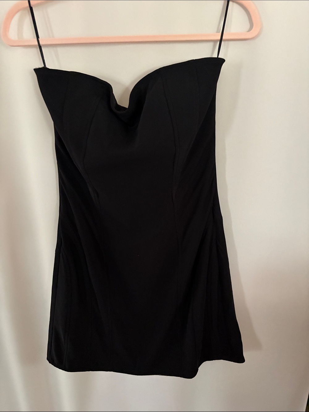 Windsor Black Strapless Mini Dress with Spaghetti Straps